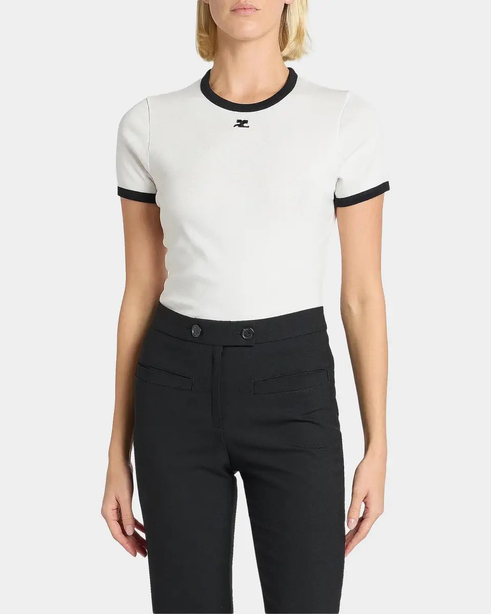 Courrèges Contrast Trim Short-Sleeve T-Shirt | Thumbnail 4