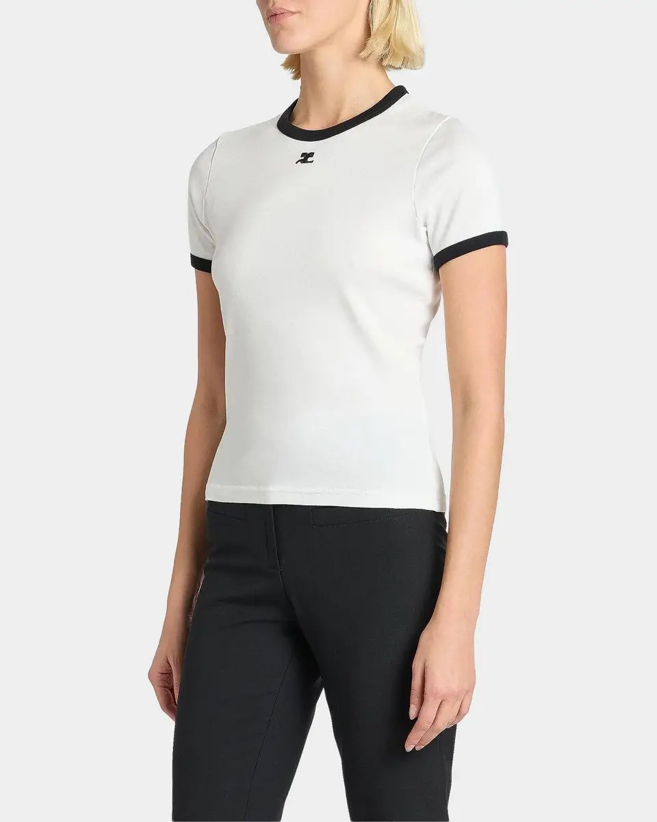 Courrèges Contrast Trim Short-Sleeve T-Shirt | Thumbnail 6
