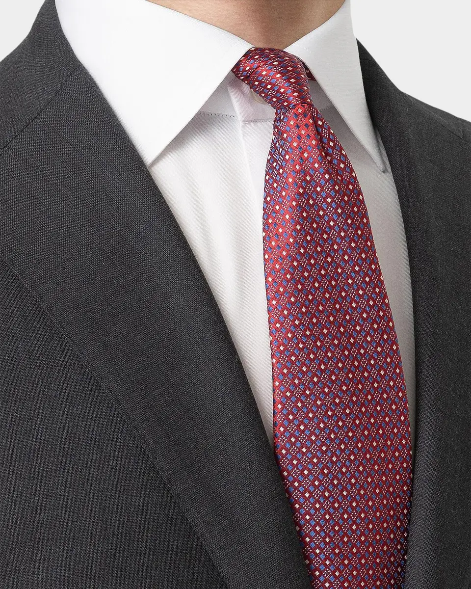 Eton Men's Micro-Geometric Silk Tie | Thumbnail 2 Eton Men's Micro-Geometric Silk Tie | Thumbnail 2
