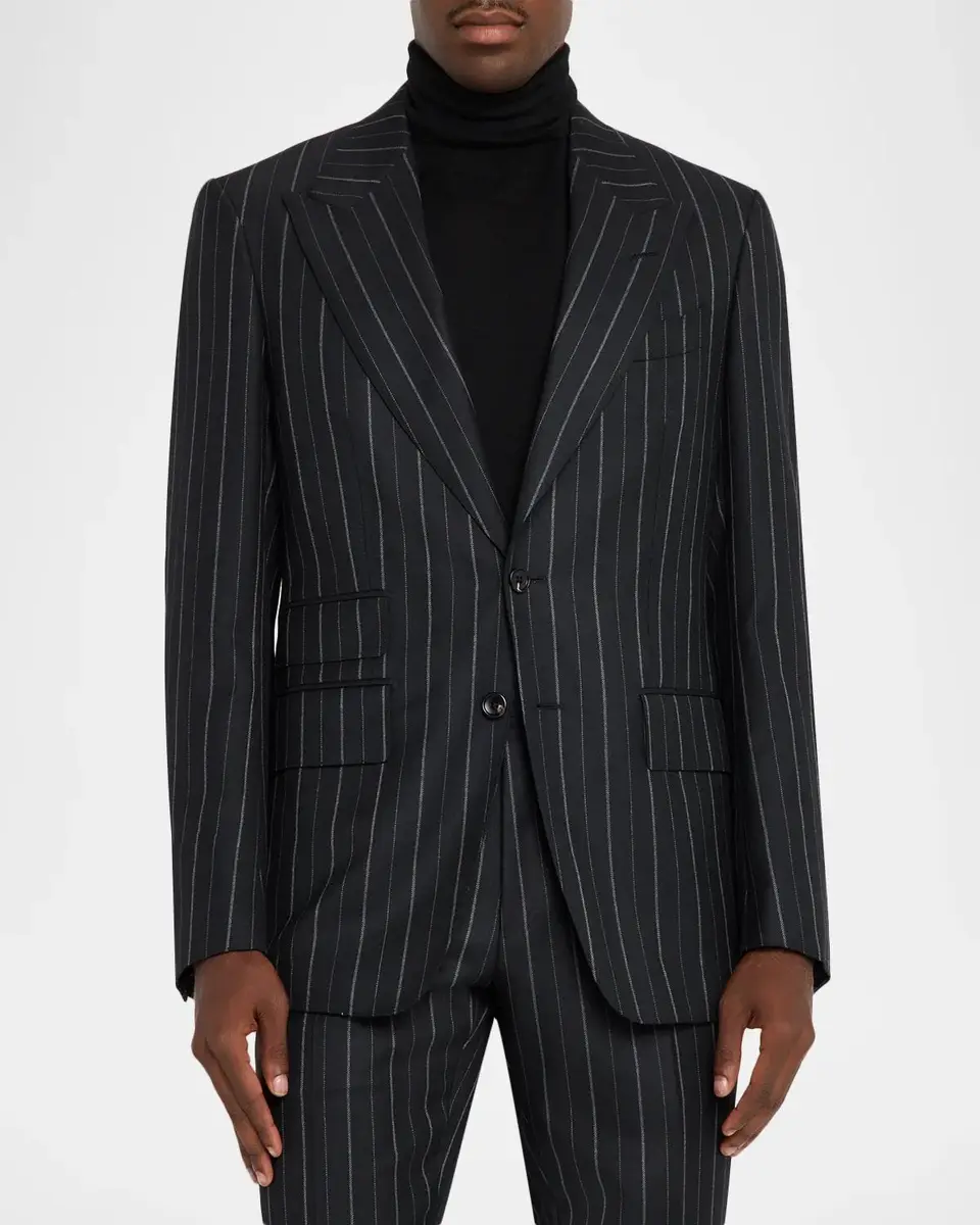 Tom Ford Men's Hairline Stripe Single-Breasted Suit | Thumbnail 4 Tom Ford Men's Hairline Stripe Single-Breasted Suit | Thumbnail 4