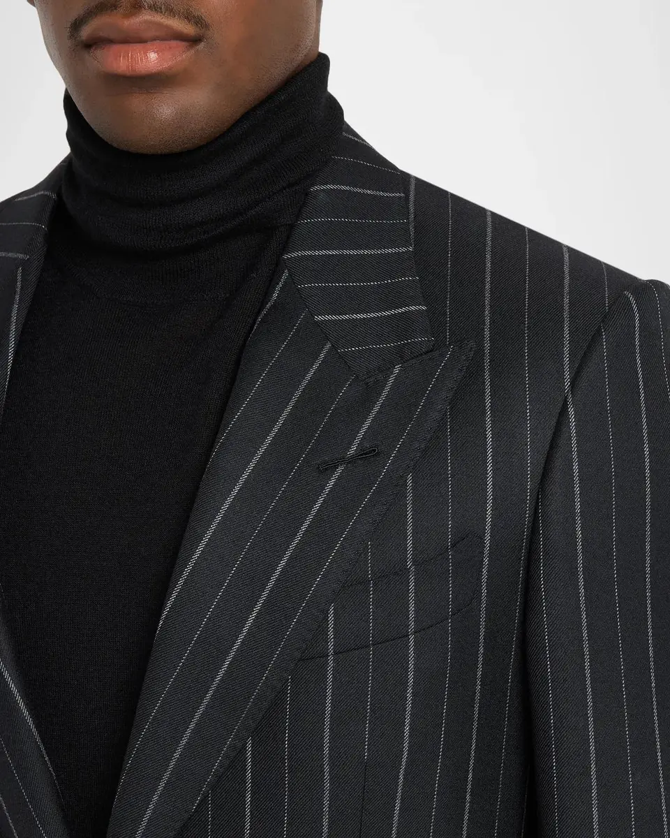 Tom Ford Men's Hairline Stripe Single-Breasted Suit | Thumbnail 6 Tom Ford Men's Hairline Stripe Single-Breasted Suit | Thumbnail 6