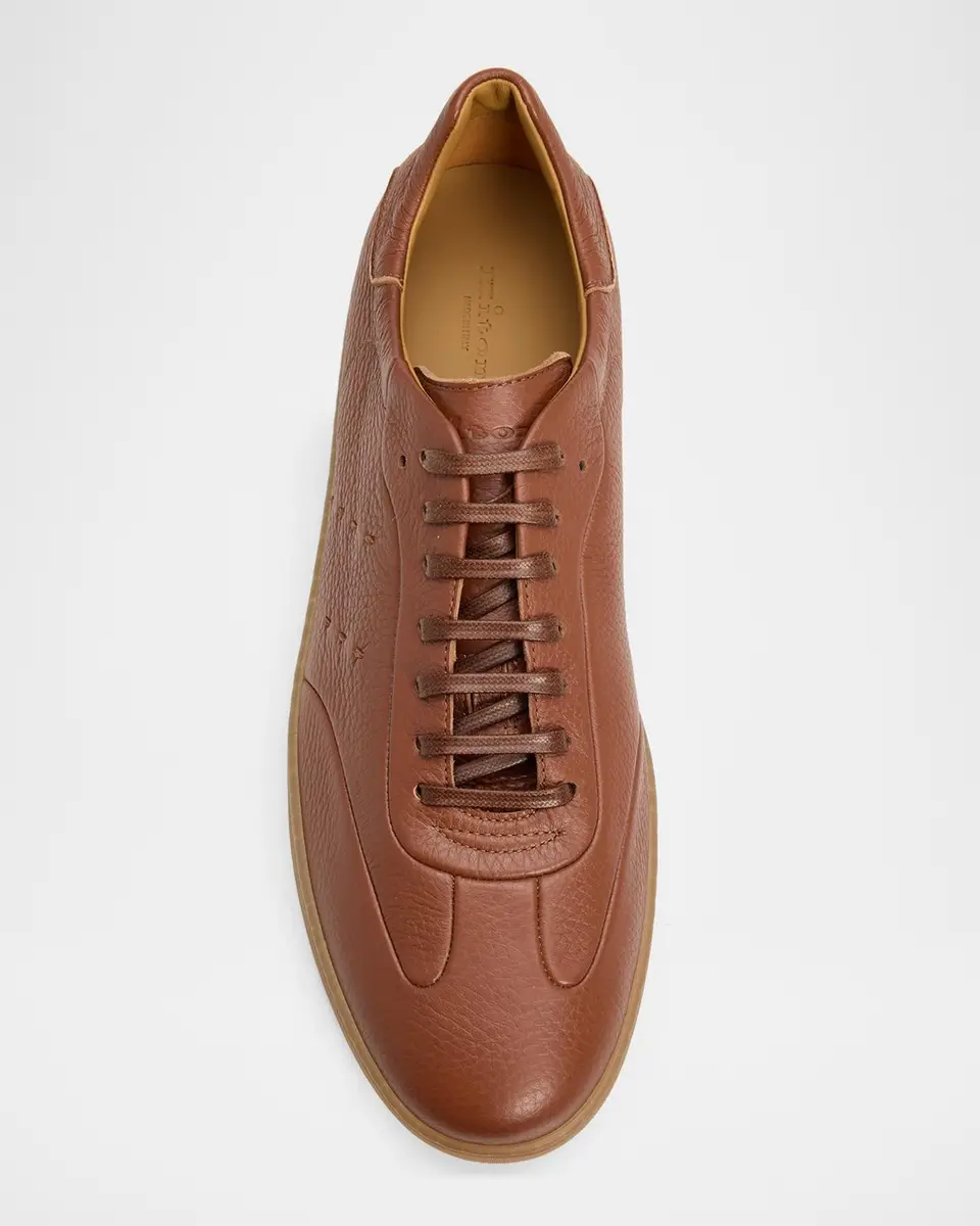 Kiton Men's Deerskin Low-Top T-Toe Sneakers | Thumbnail 4