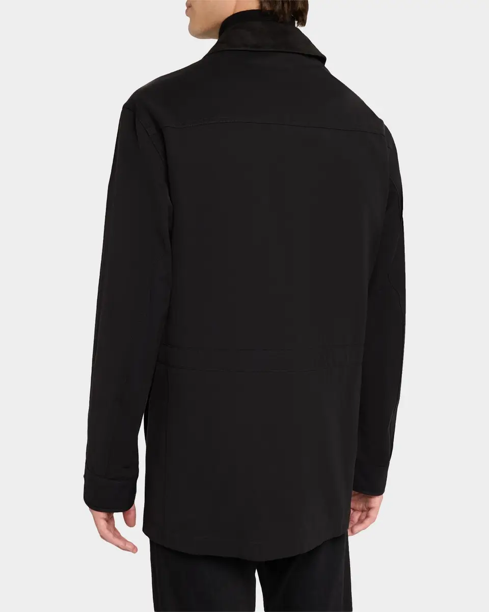 Tom Ford Men's Leather-Trim Canvas Field Jacket | Thumbnail 3 Tom Ford Men's Leather-Trim Canvas Field Jacket | Thumbnail 3