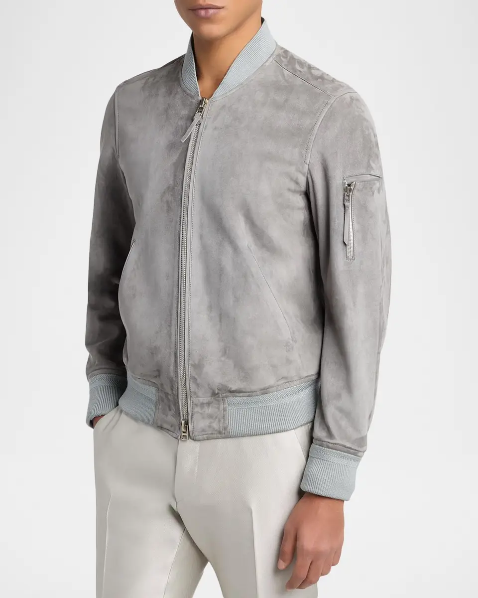 Tom Ford Men's Suede Bomber Jacket | Thumbnail 4