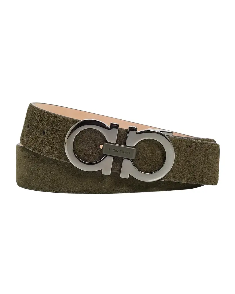 Ferragamo Men's Gancini Adjustable Leather Belt | Image 1 Ferragamo Men's Gancini Adjustable Leather Belt | Image 1
