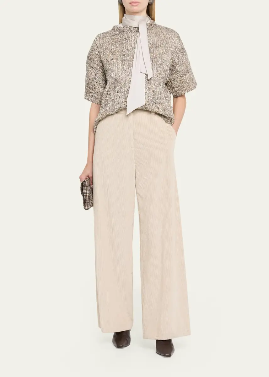 Brunello Cucinelli Cotton Corduroy Wide-Leg Trousers | Thumbnail 2 Brunello Cucinelli Cotton Corduroy Wide-Leg Trousers | Thumbnail 2