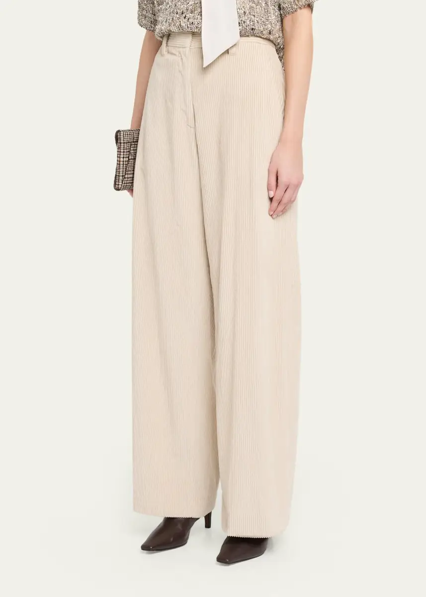 Brunello Cucinelli Cotton Corduroy Wide-Leg Trousers | Thumbnail 4 Brunello Cucinelli Cotton Corduroy Wide-Leg Trousers | Thumbnail 4