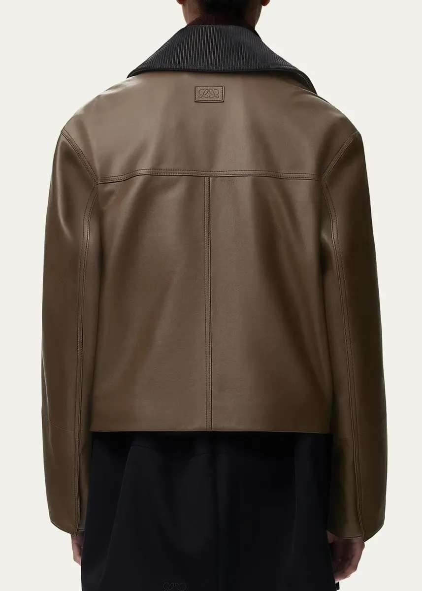 Loewe Corduroy-Collar Leather Utility Jacket | Thumbnail 3 Loewe Corduroy-Collar Leather Utility Jacket | Thumbnail 3