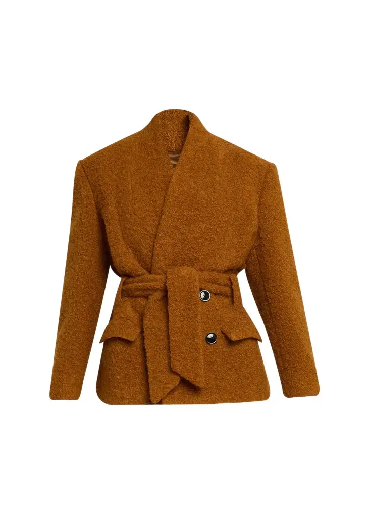 Isabel Marant Syndra Boucle Belted Oversized Wrap Jacket | Image 1 Isabel Marant Syndra Boucle Belted Oversized Wrap Jacket | Image 1