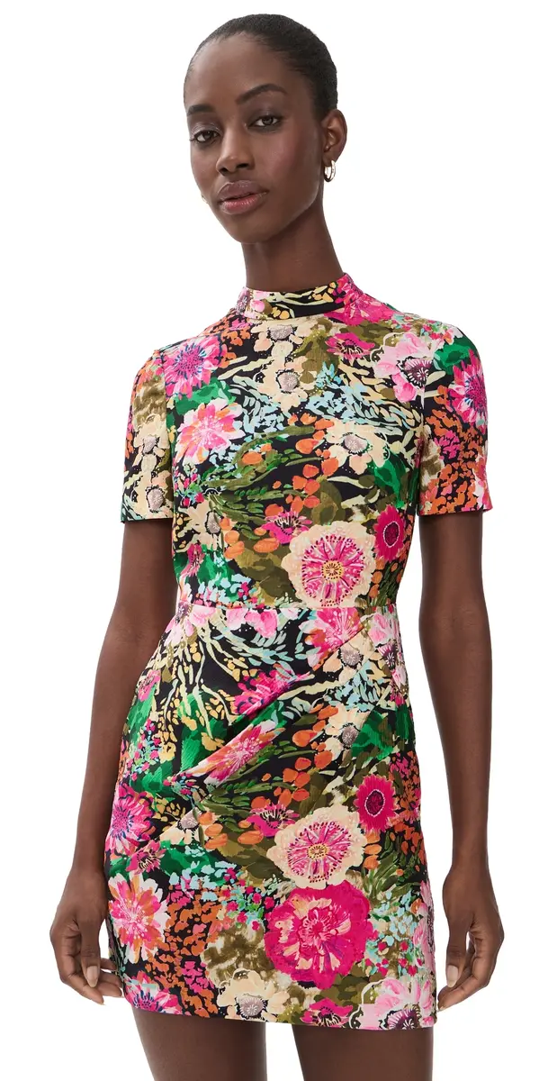 Saloni Draped Mini Dress Aster Fuchsia | Image 1 Saloni Draped Mini Dress Aster Fuchsia | Image 1