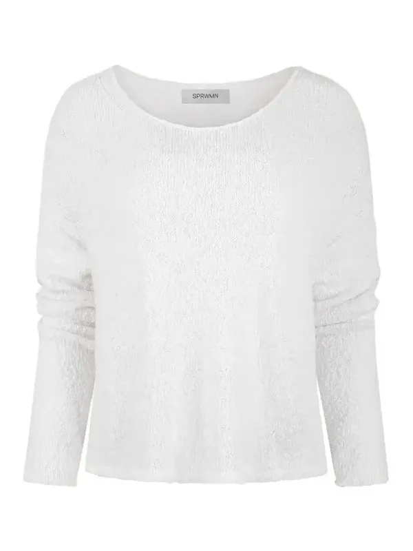 Sprwmn Boucle Off-Shoulder Sweater