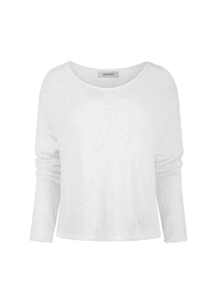 Sprwmn Boucle Off-Shoulder Sweater | Image 1 Sprwmn Boucle Off-Shoulder Sweater | Image 1