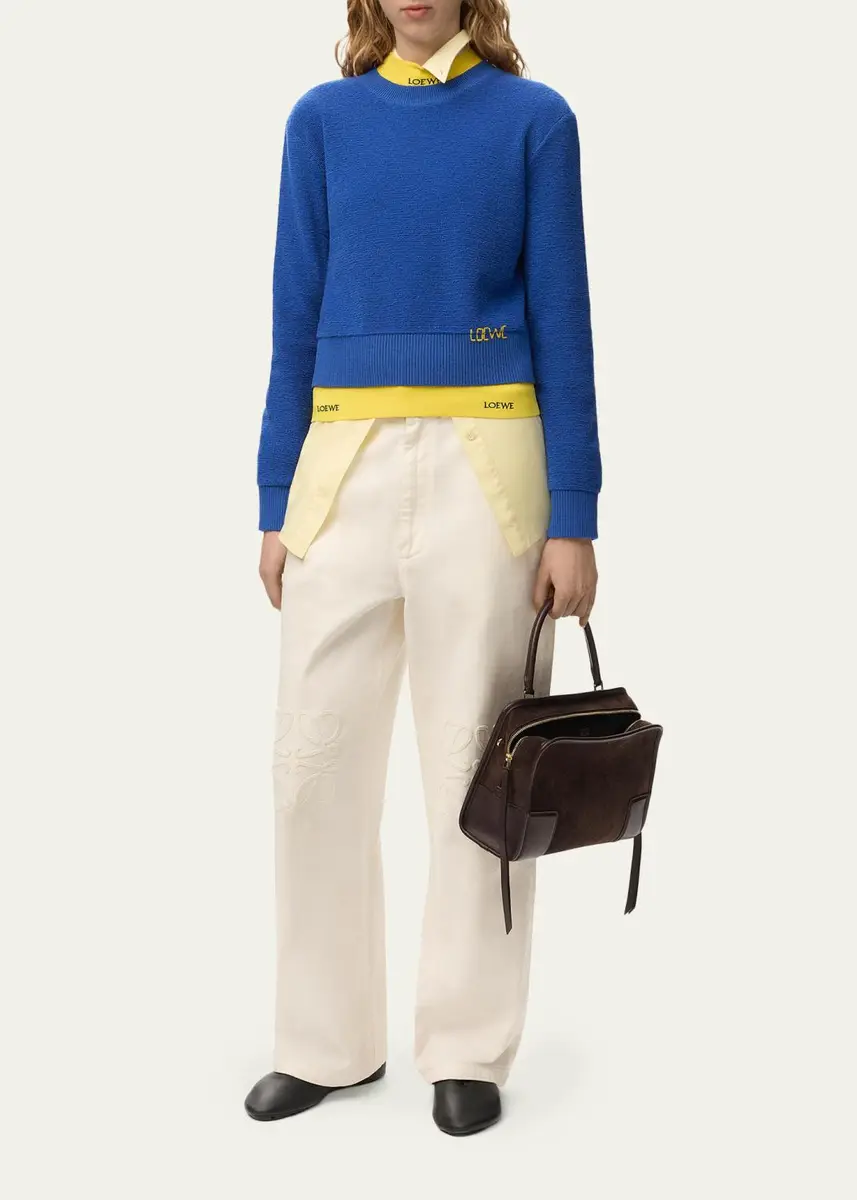 Loewe Logo Embroidered Wool Crewneck Sweater | Thumbnail 2 Loewe Logo Embroidered Wool Crewneck Sweater | Thumbnail 2