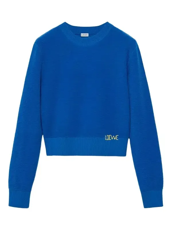 Logo Embroidered Wool Crewneck Sweater Logo Embroidered Wool Crewneck Sweater