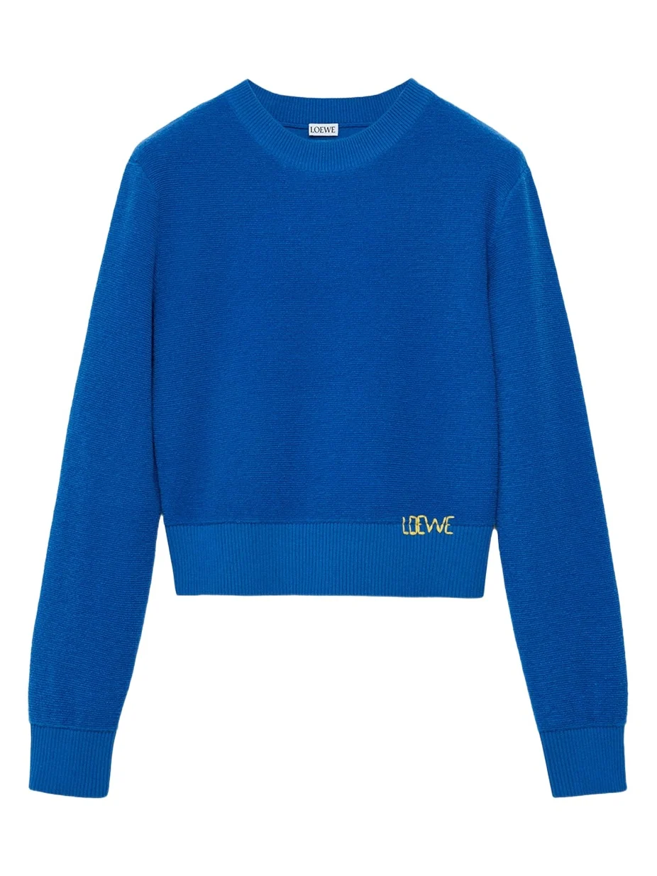 Logo Embroidered Wool Crewneck Sweater Logo Embroidered Wool Crewneck Sweater