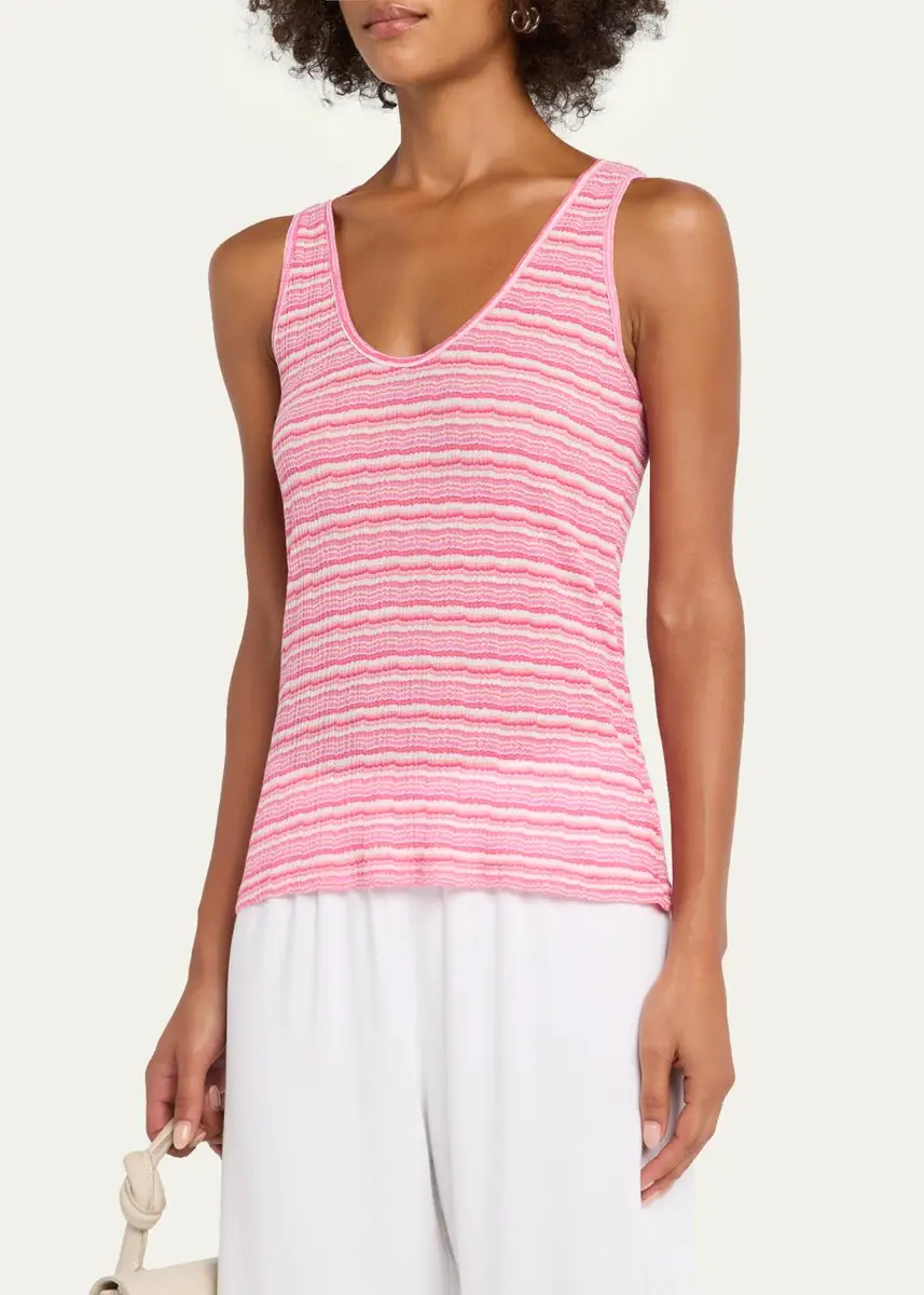Sprwmn Striped Knit Tank Top | Thumbnail 4 Sprwmn Striped Knit Tank Top | Thumbnail 4