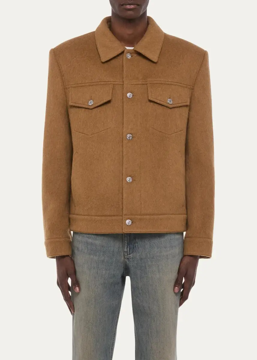 Helmut Lang Men's Wool Trucker Jacket | Thumbnail 4 Helmut Lang Men's Wool Trucker Jacket | Thumbnail 4