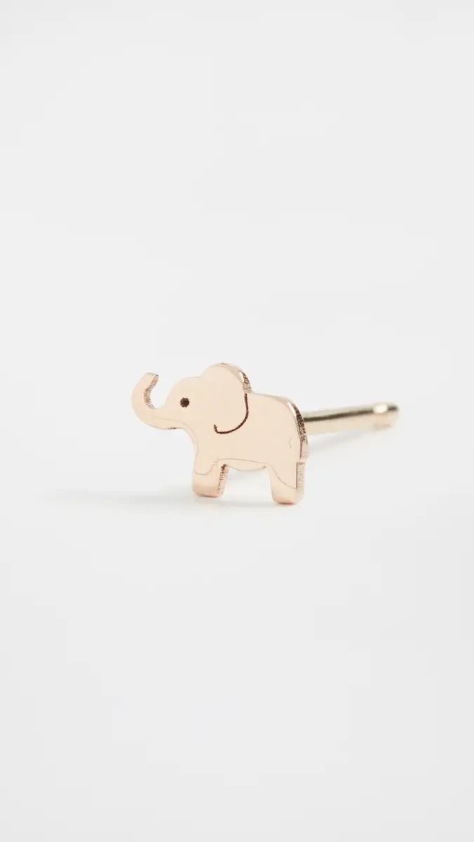 Zoë Chicco 14k Gold Single Itty Bitty Elephant Stud | Thumbnail 2 Zoë Chicco 14k Gold Single Itty Bitty Elephant Stud | Thumbnail 2