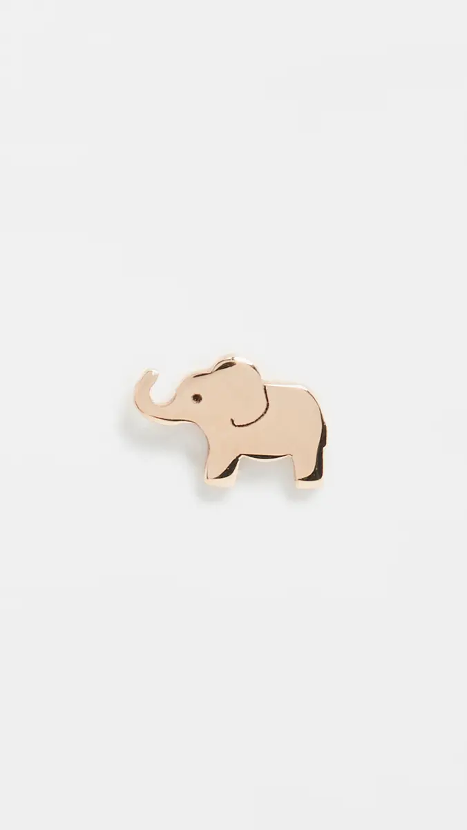Zoë Chicco 14k Gold Single Itty Bitty Elephant Stud | Thumbnail 4 Zoë Chicco 14k Gold Single Itty Bitty Elephant Stud | Thumbnail 4