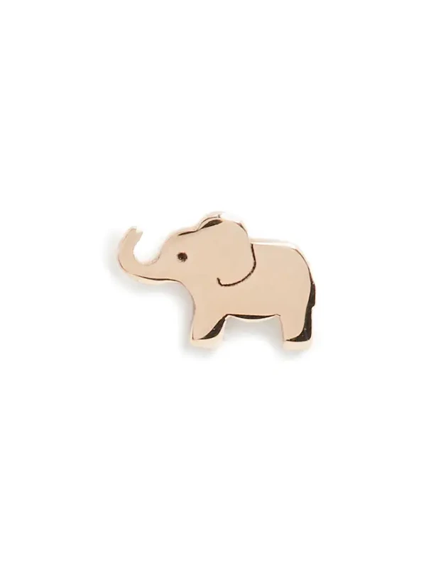 14k Gold Single Itty Bitty Elephant Stud 14k Gold Single Itty Bitty Elephant Stud