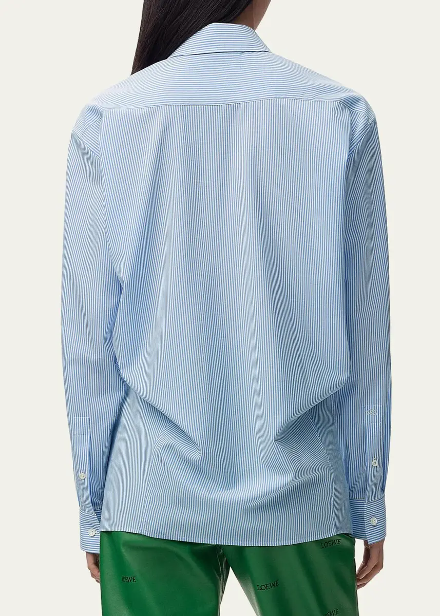Loewe Striped Draped Waist Button-Down Shirt | Thumbnail 3