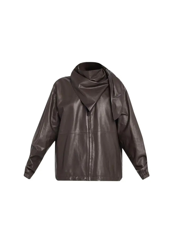 LOEWE Leather Scarf Zipped Jacket | Image 1 LOEWE Leather Scarf Zipped Jacket | Image 1
