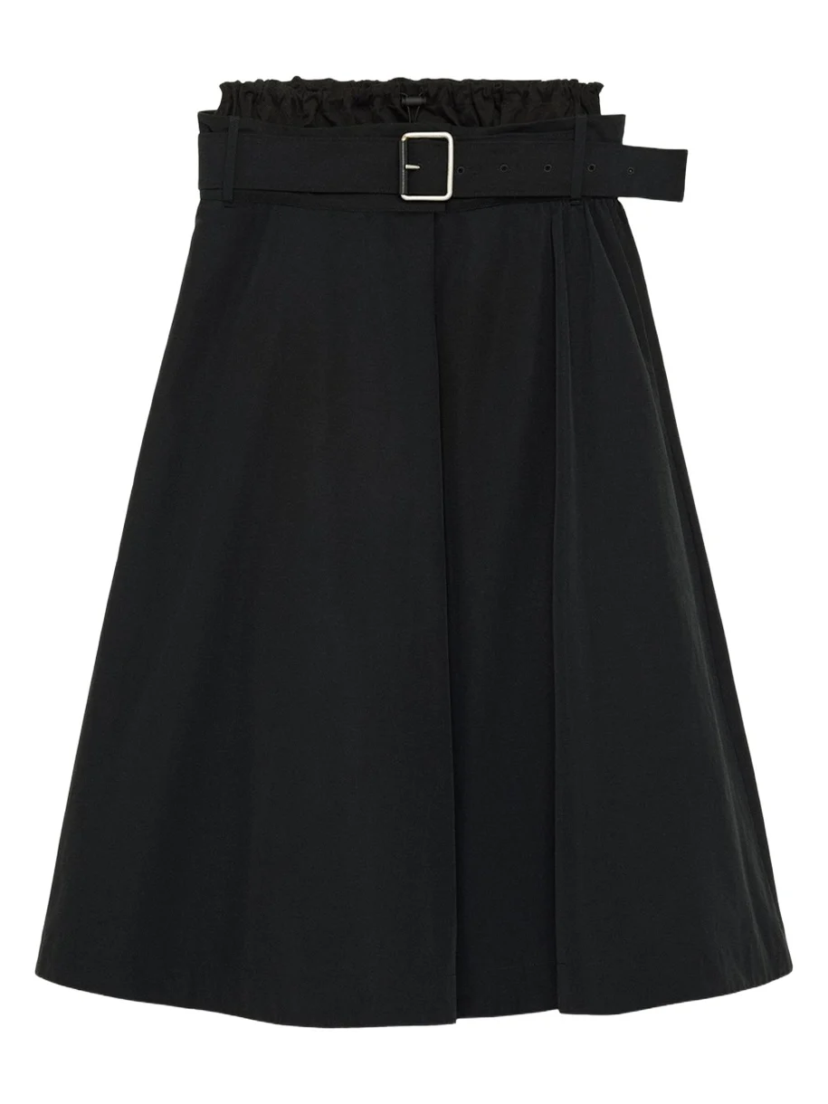 Loewe Belted Double-Waistband Midi A-Line Skirt