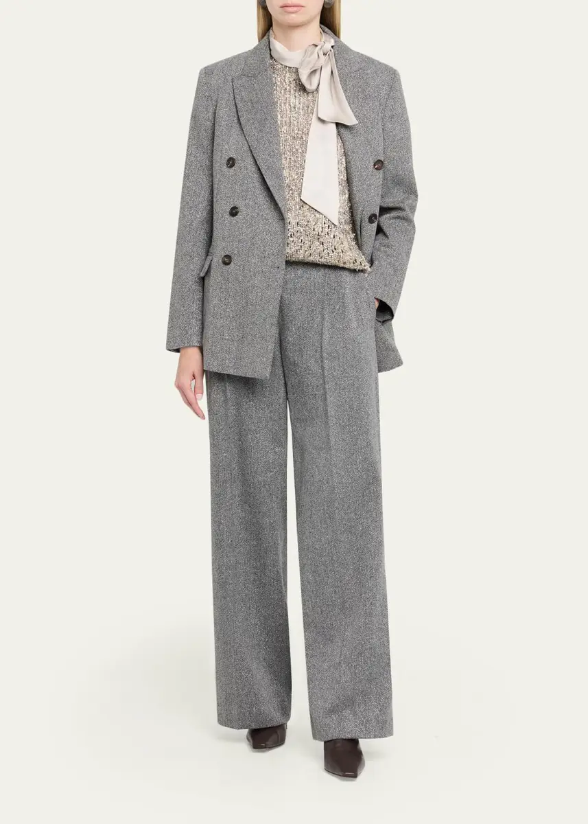 Brunello Cucinelli Wool-Mohair Herringbone Blazer | Thumbnail 2