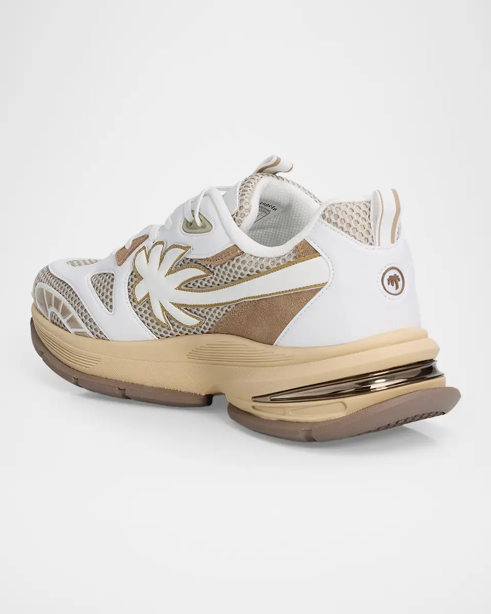 Palm Angels Men's Palm Leather and Mesh Runner Sneakers | Thumbnail 4 Palm Angels Men's Palm Leather and Mesh Runner Sneakers | Thumbnail 4