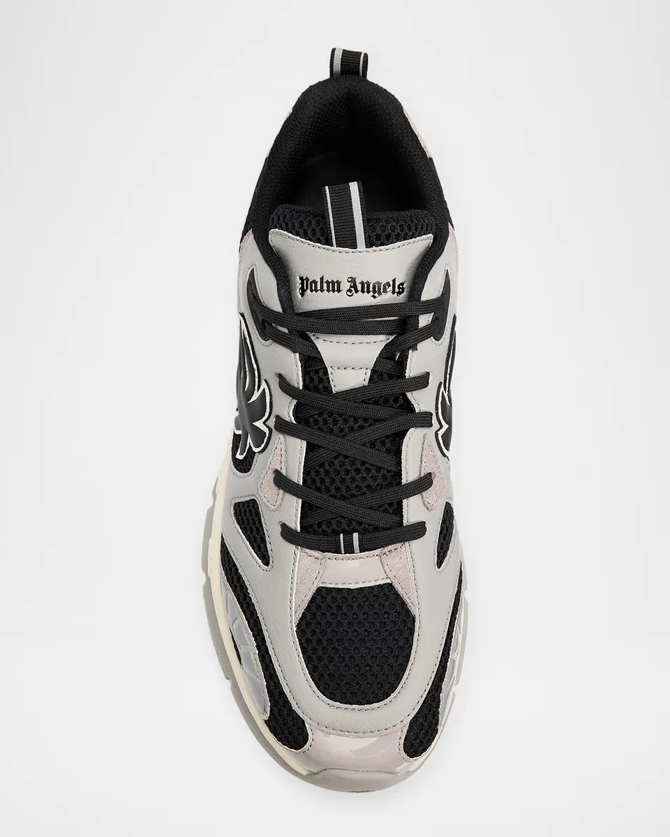 Palm Angels Men's Palm Leather and Mesh Runner Sneakers | Thumbnail 4 Palm Angels Men's Palm Leather and Mesh Runner Sneakers | Thumbnail 4