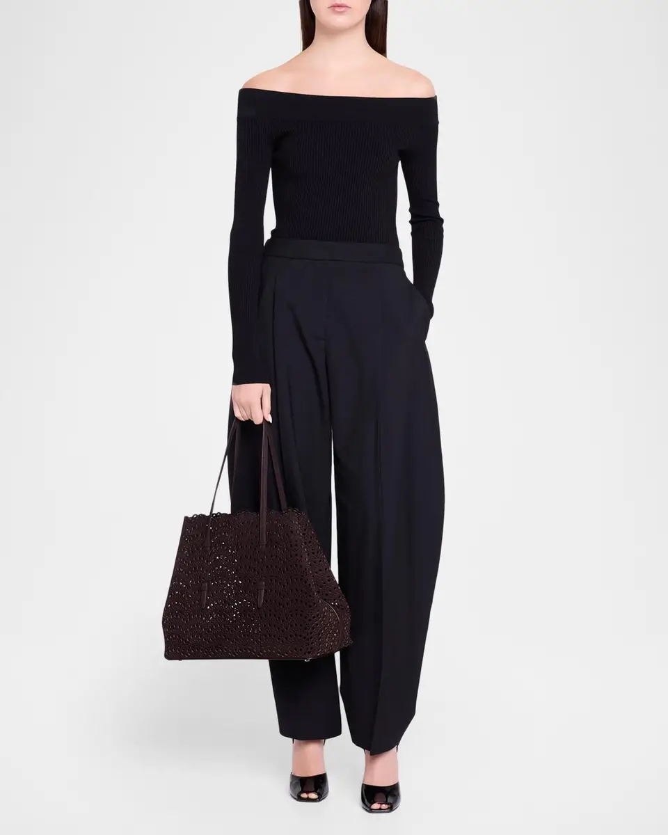 Alaïa Mina 37 Vienne Wave Leather Tote Bag | Thumbnail 5 Alaïa Mina 37 Vienne Wave Leather Tote Bag | Thumbnail 5