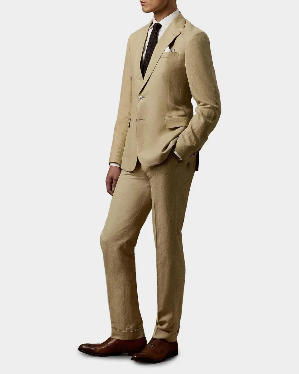 Ralph Lauren Purple Label Men's Hadley Hand-Tailored Silk-Linen Jacket | Thumbnail 2