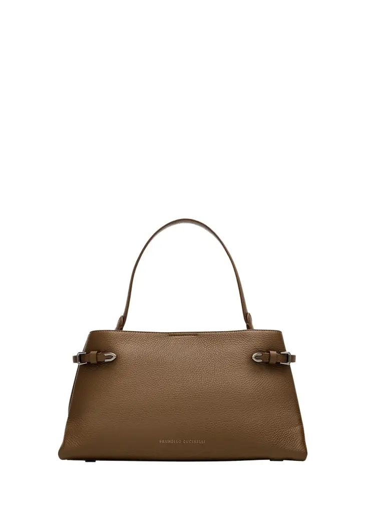 Brunello Cucinelli Essence Grain Leather Top-Handle Bag