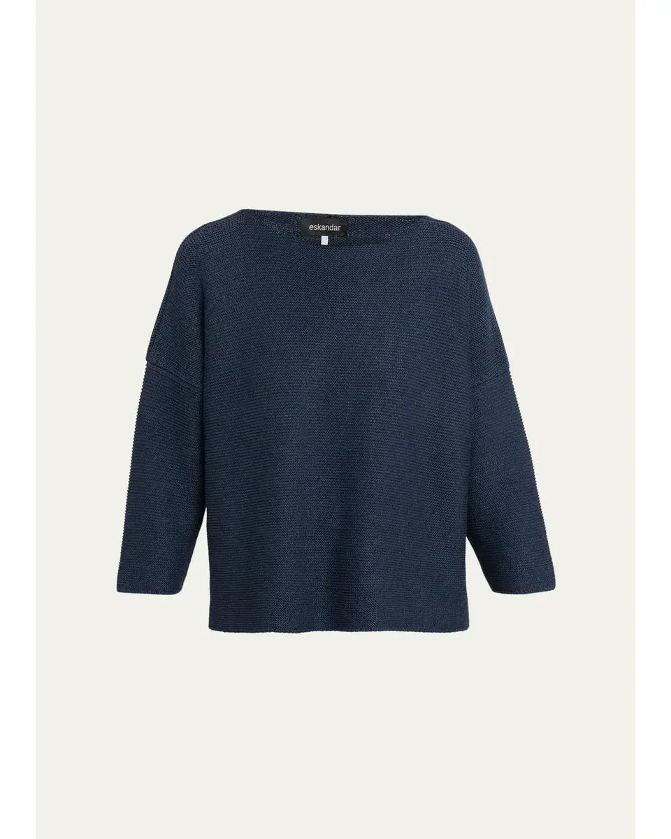 Eskandar Mulberry Silk Cropped Bateau | Image 1 Eskandar Mulberry Silk Cropped Bateau | Image 1