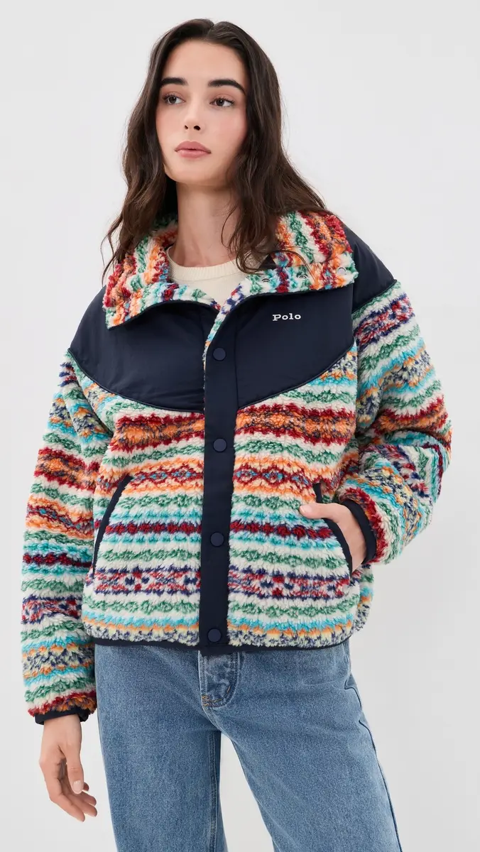Polo Ralph Lauren Jacquard Knit Funnel Neck Jacket | Thumbnail 2 Polo Ralph Lauren Jacquard Knit Funnel Neck Jacket | Thumbnail 2