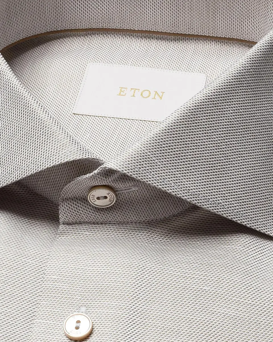 Eton Men's Contemporary Fit Textured Cotton-Linen Shirt | Thumbnail 3 Eton Men's Contemporary Fit Textured Cotton-Linen Shirt | Thumbnail 3