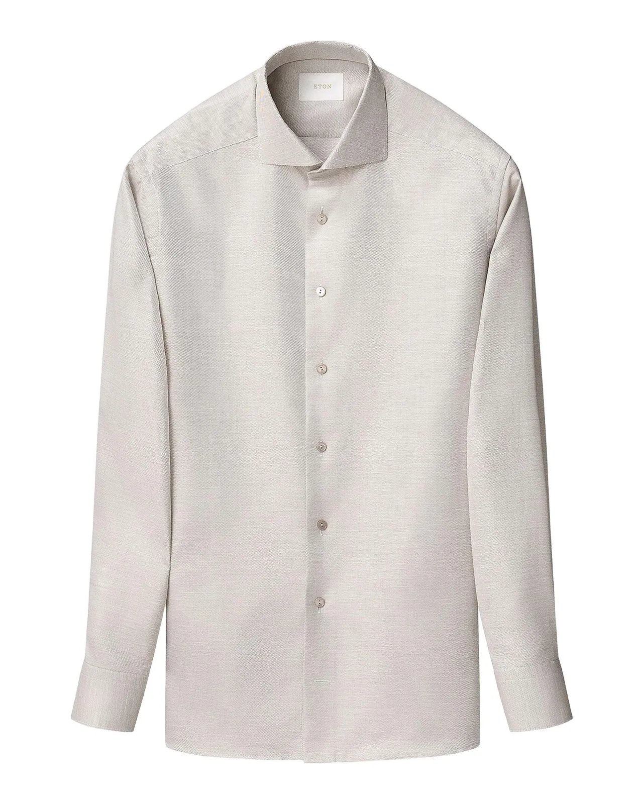 Eton Men's Contemporary Fit Textured Cotton-Linen Shirt