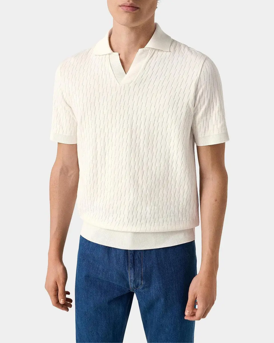 Eton Jacquard Cotton Polo Shirt | Thumbnail 3 Eton Jacquard Cotton Polo Shirt | Thumbnail 3