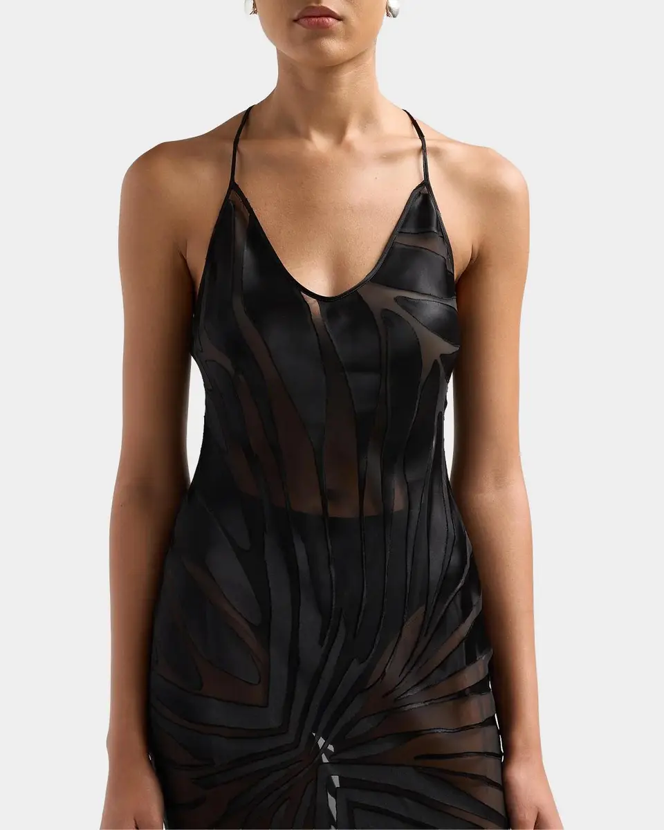 Roberto Cavalli Sleeveless Ray Devoré Backless Midi Slip Dress | Thumbnail 4 Roberto Cavalli Sleeveless Ray Devoré Backless Midi Slip Dress | Thumbnail 4