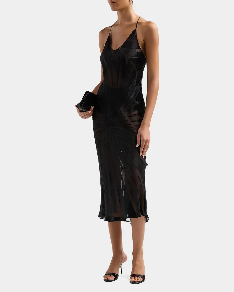 Roberto Cavalli Sleeveless Ray Devoré Backless Midi Slip Dress | Thumbnail 5 Roberto Cavalli Sleeveless Ray Devoré Backless Midi Slip Dress | Thumbnail 5