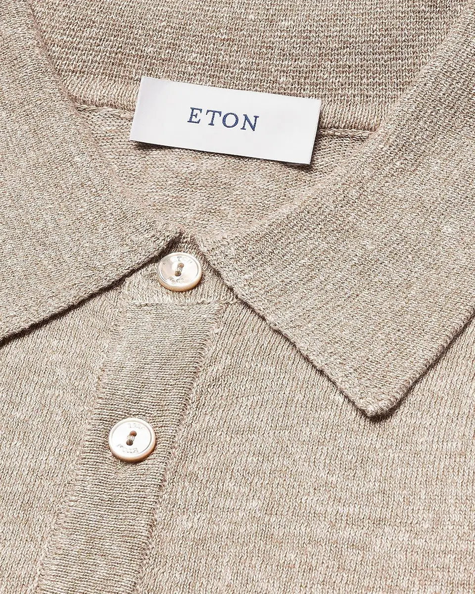 Eton Men's Linen-Cotton Fine Knit Polo Shirt | Thumbnail 3 Eton Men's Linen-Cotton Fine Knit Polo Shirt | Thumbnail 3