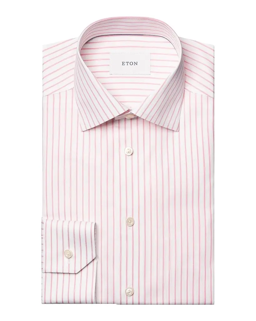 Eton Men's Striped Cotton Contemporary-Fit Shirt | Image 1 Eton Men's Striped Cotton Contemporary-Fit Shirt | Image 1