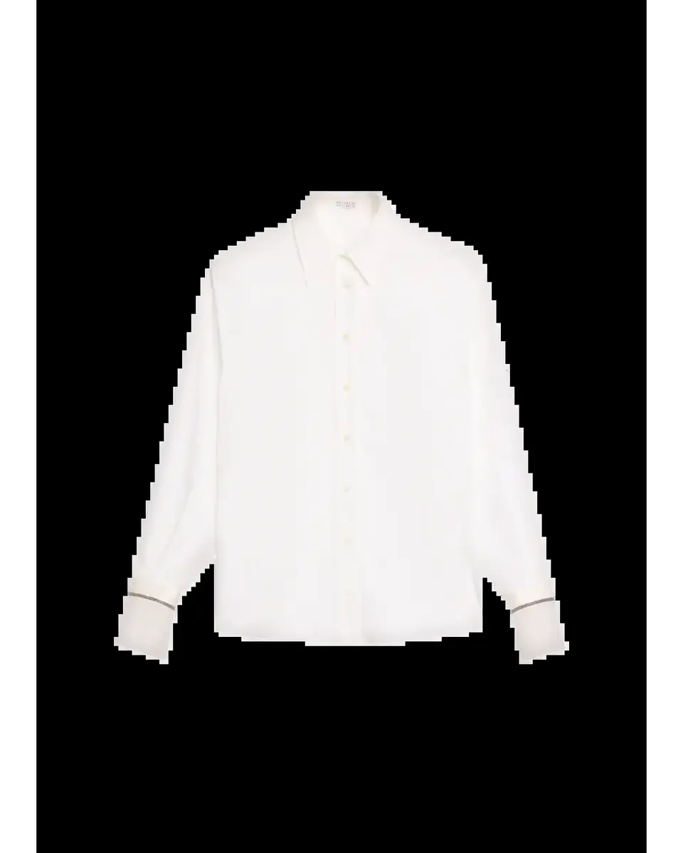 Brunello Cucinelli Monili Sheer-Cuff Cotton Button-Down Shirt | Thumbnail 2 Brunello Cucinelli Monili Sheer-Cuff Cotton Button-Down Shirt | Thumbnail 2
