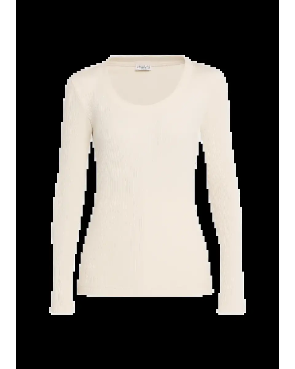Brunello Cucinelli Sparkle Rib Knit Long-Sleeve Top | Thumbnail 2 Brunello Cucinelli Sparkle Rib Knit Long-Sleeve Top | Thumbnail 2