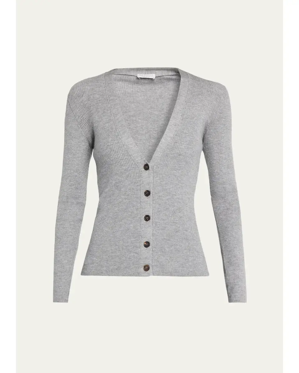 Sparkle Cashmere Rib V-Neck Cardigan Sparkle Cashmere Rib V-Neck Cardigan
