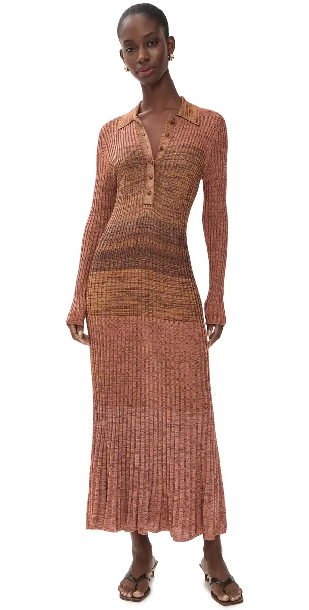 Zimmermann Mouline Rib Polo Midi Dress | Image 1 Zimmermann Mouline Rib Polo Midi Dress | Image 1