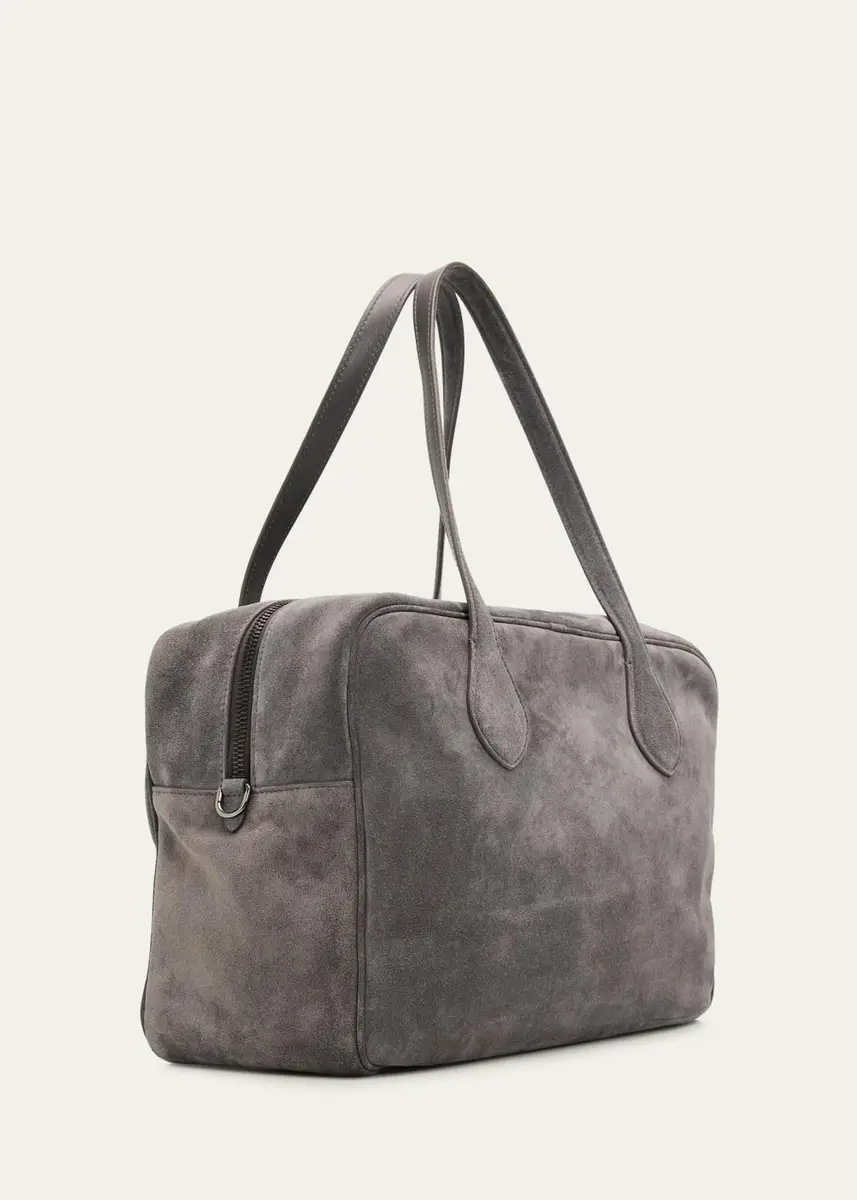 Brunello Cucinelli Explorer Suede Top-Handle Travel Bag | Thumbnail 3 Brunello Cucinelli Explorer Suede Top-Handle Travel Bag | Thumbnail 3