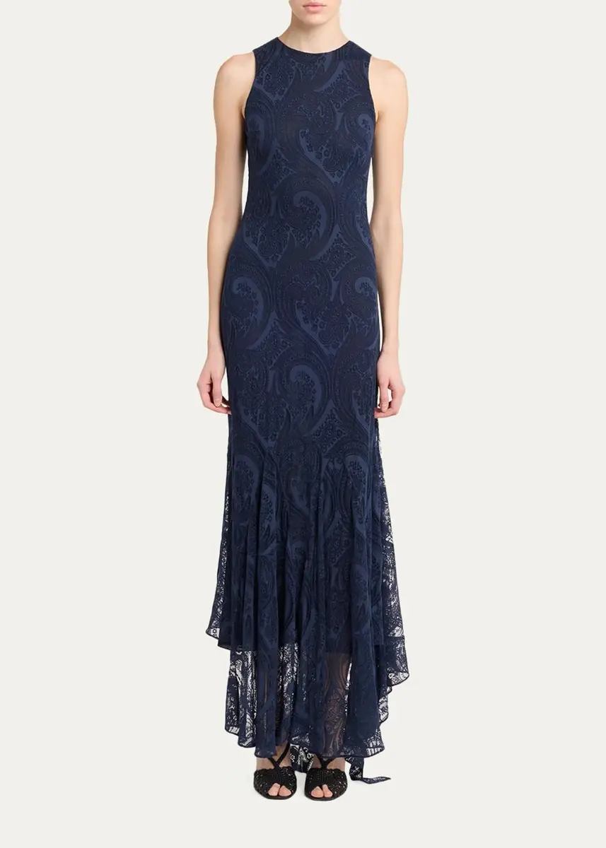 Etro Long Sleeveless Paisley Jacquard Dress | Thumbnail 2