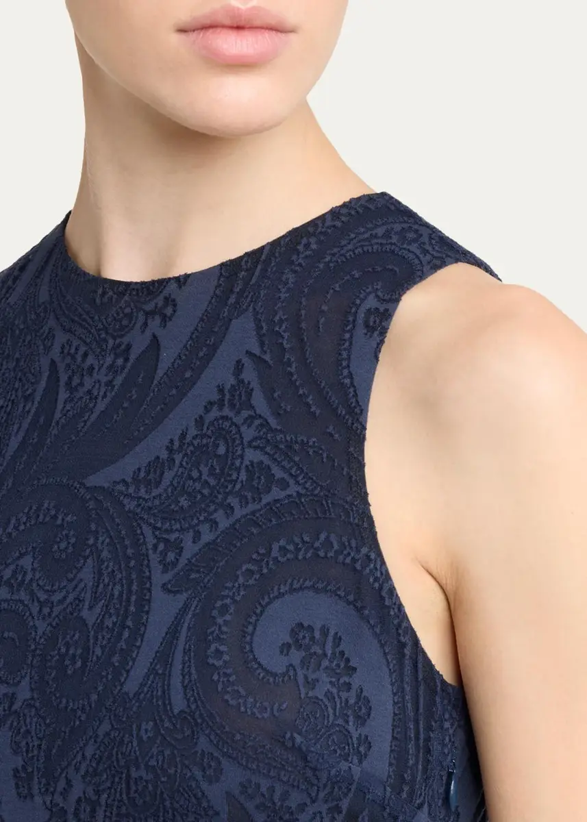 Etro Long Sleeveless Paisley Jacquard Dress | Thumbnail 5