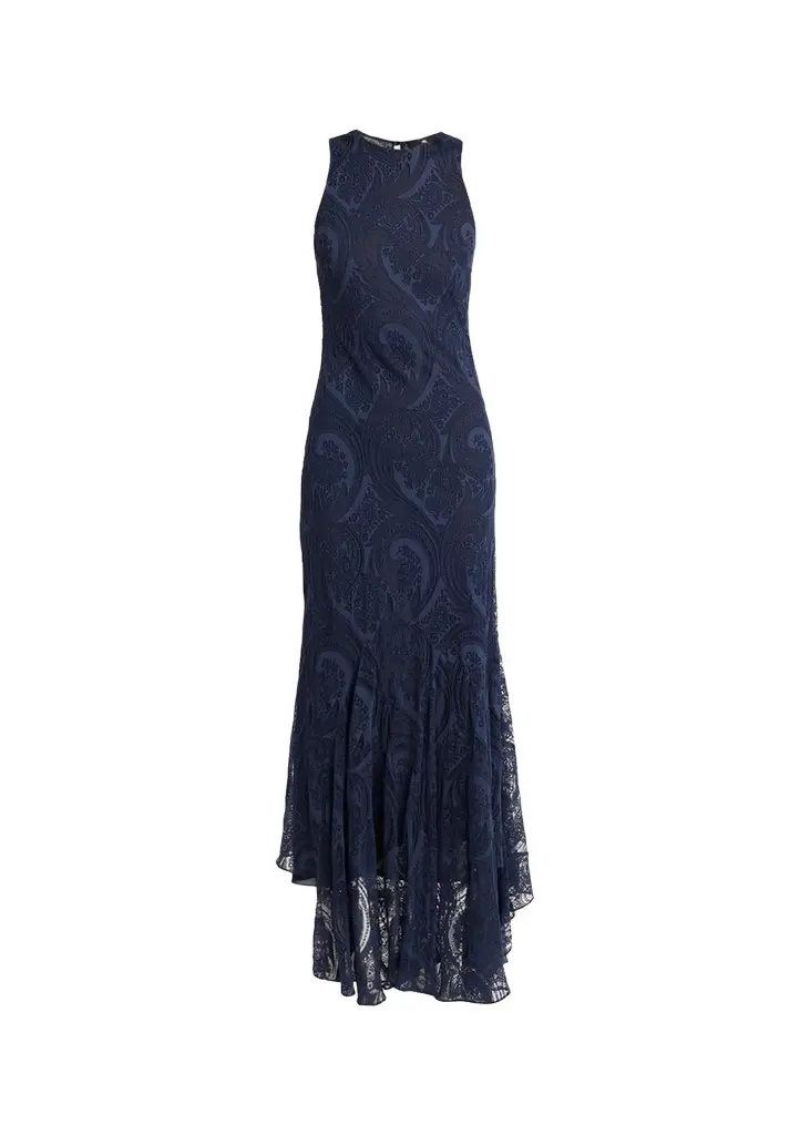 Etro Long Sleeveless Paisley Jacquard Dress